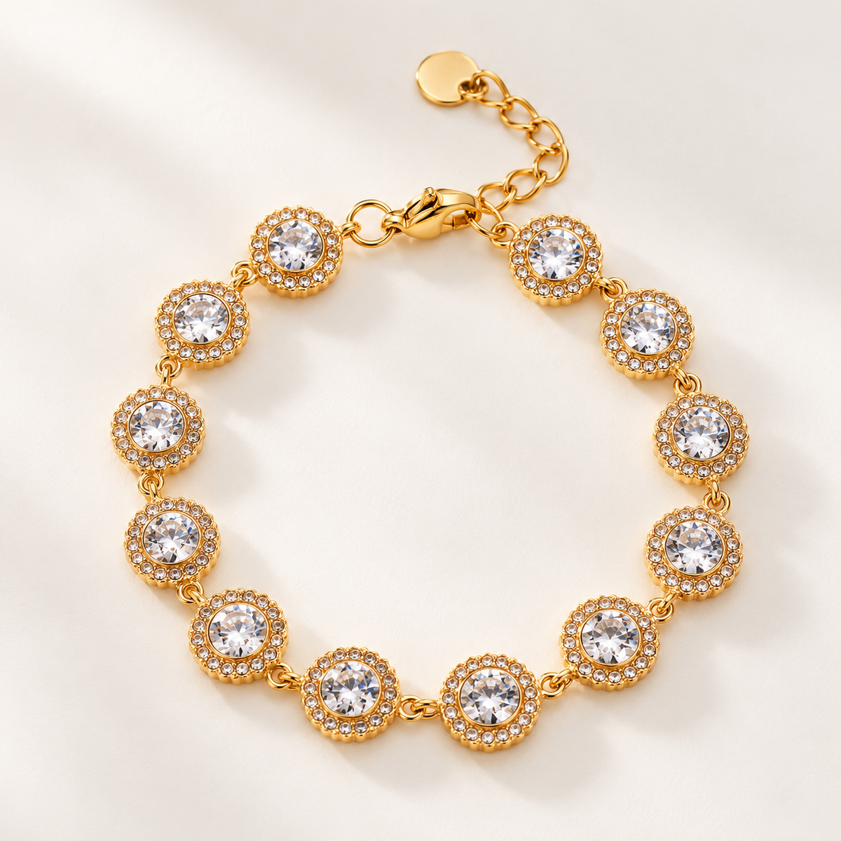 Bracelet en acier inoxydable motif trèfle à quatre feuilles